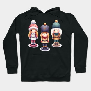 Neutral Christmas Nutcracker Dolls - Winter Coats Hoodie